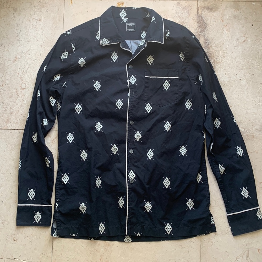 Todd Snyder Black and White Casual Button Down Shirt